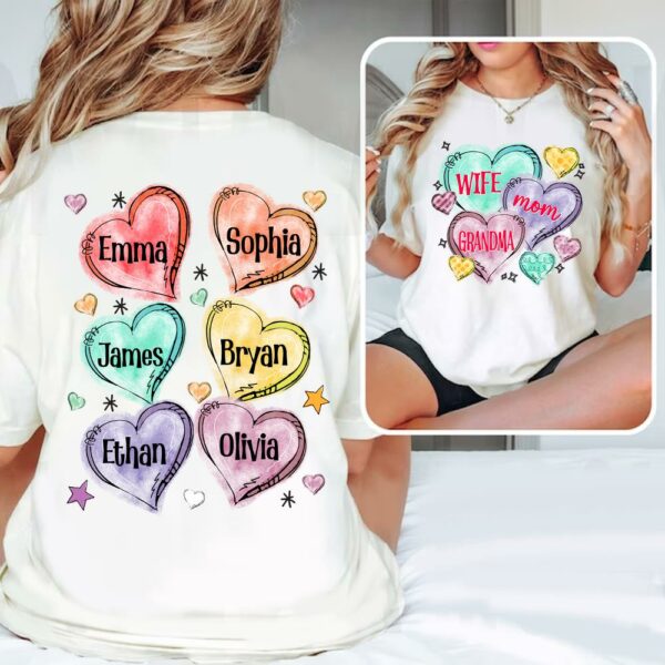 Custom Grandma Candy Hearts for Grandmas Shirt - Personalized Valentine Shirt - Image 4