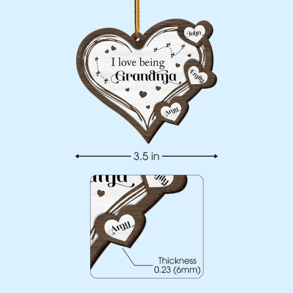 Custom Grandma Grandkids Heart Ornament - Image 9
