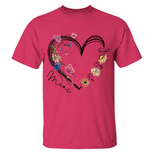 Custom Grandma Heart Birth Month Flower Shirt - Image 12