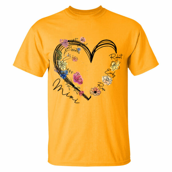 Custom Grandma Heart Birth Month Flower Shirt - Image 13