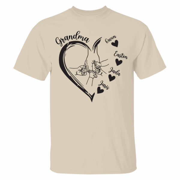 Custom Grandma Heart Hands And Grandkids Shirt - Mother's Day Gift - Image 4