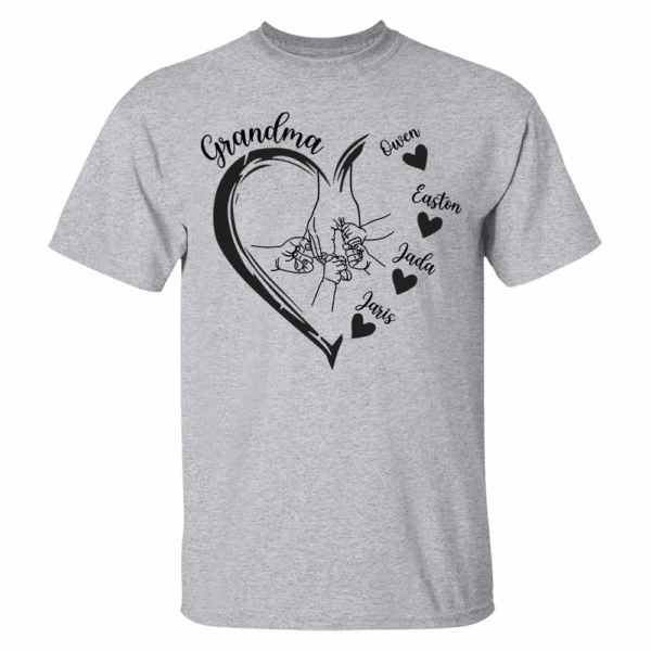 Custom Grandma Heart Hands And Grandkids Shirt - Mother's Day Gift - Image 5
