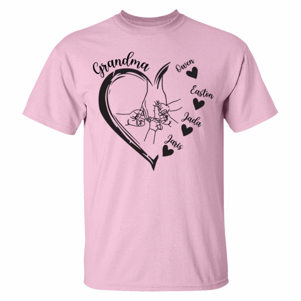 Custom Grandma Heart Hands And Grandkids Shirt - Mother's Day Gift - Image 3
