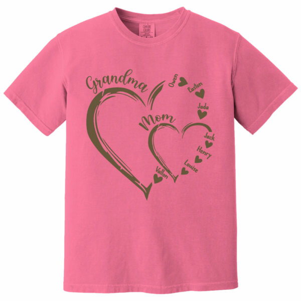 Custom Grandma Mom Heart Shirt, Personalized Nana Shirt, Mimi Shirt - Best Gifts For Mother's Day - Image 13