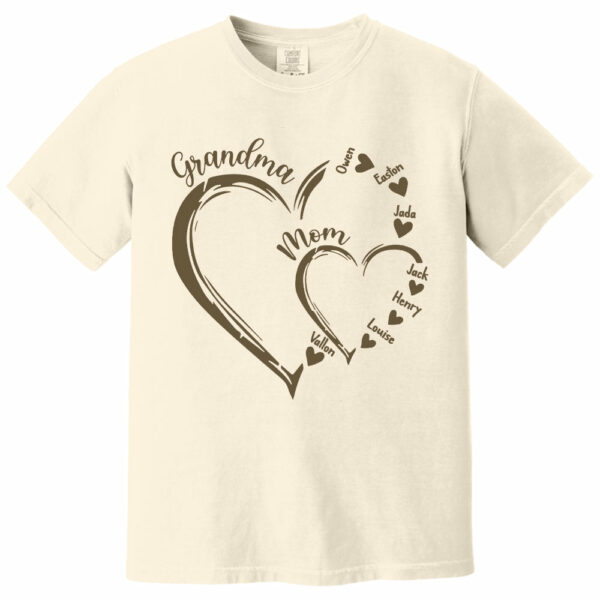 Custom Grandma Mom Heart Shirt, Personalized Nana Shirt, Mimi Shirt - Best Gifts For Mother's Day - Image 6