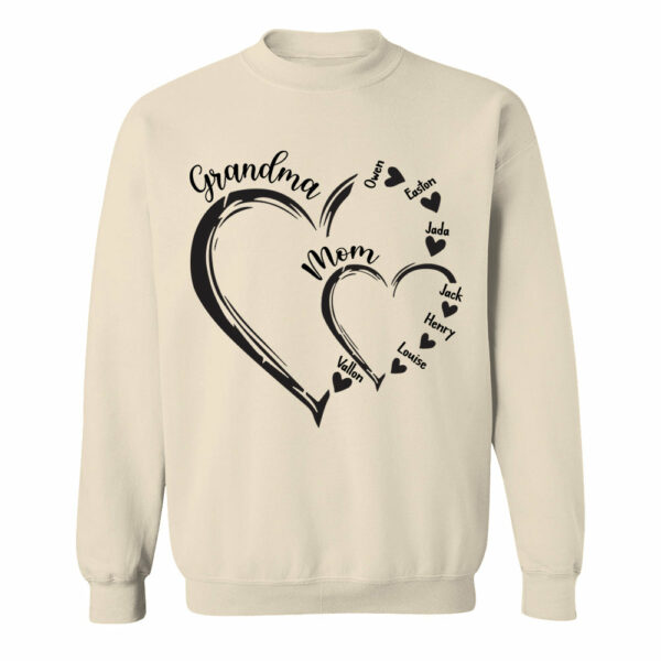 Custom Grandma Mom Heart Shirt, Personalized Nana Shirt, Mimi Shirt - Best Gifts For Mother's Day - Image 6