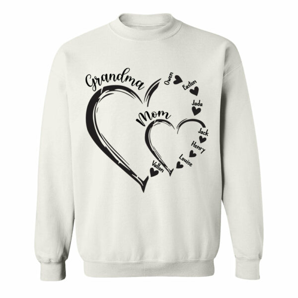 Custom Grandma Mom Heart Shirt, Personalized Nana Shirt, Mimi Shirt - Best Gifts For Mother's Day - Image 7