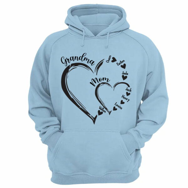 Custom Grandma Mom Heart Shirt, Personalized Nana Shirt, Mimi Shirt - Best Gifts For Mother's Day - Image 12