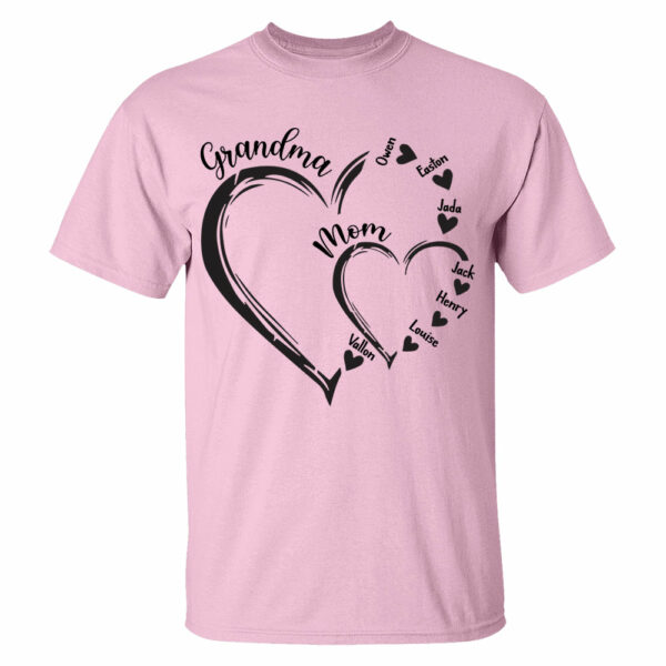 Custom Grandma Mom Heart Shirt, Personalized Nana Shirt, Mimi Shirt - Best Gifts For Mother's Day - Image 4