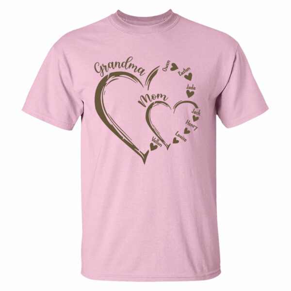 Custom Grandma Mom Heart Shirt, Personalized Nana Shirt, Mimi Shirt - Best Gifts For Mother's Day - Image 4