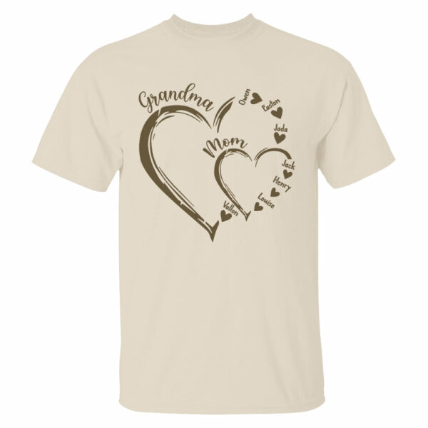 Custom Grandma Mom Heart Shirt, Personalized Nana Shirt, Mimi Shirt - Best Gifts For Mother's Day - Image 2