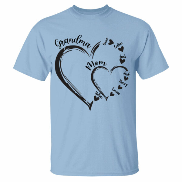 Custom Grandma Mom Heart Shirt, Personalized Nana Shirt, Mimi Shirt - Best Gifts For Mother's Day - Image 5