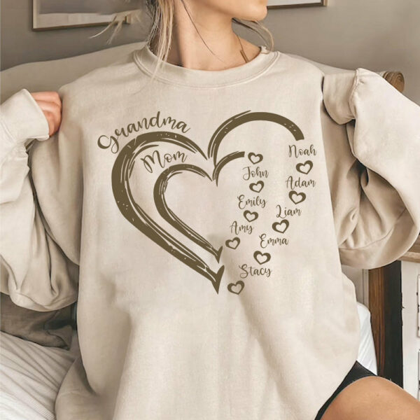 Custom Grandma Shirt, Grandma Heart Shirt, Nana Shirt With Grandkids Name, Gift For Grandma, Mother's Day Shirt, Personalized Grandma Shirt