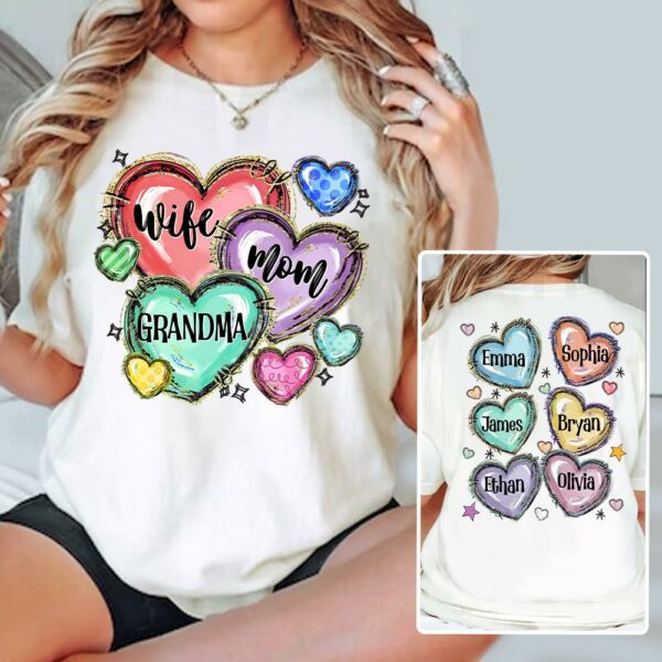 Custom Grandma Sweethearts for Grandmas Shirt - Personalized Shirt Gift For Grandma - Image 2