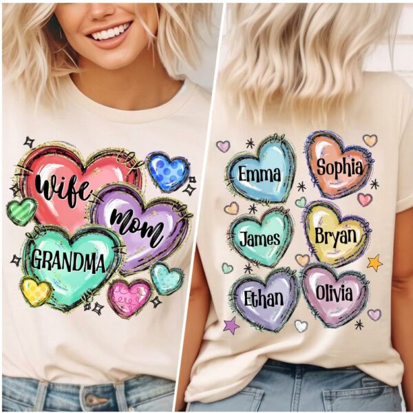 Custom Grandma Sweethearts for Grandmas Shirt - Personalized Shirt Gift For Grandma - Image 5