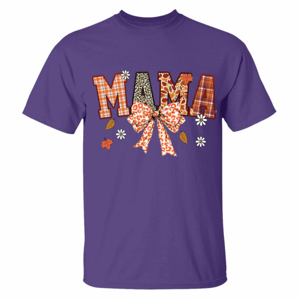 Custom Grandma Thankful Coquette Shirt, Autumn Season Coquette Bow Leopard Shirt - Image 6
