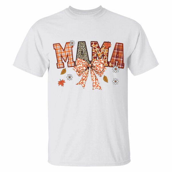 Custom Grandma Thankful Coquette Shirt, Autumn Season Coquette Bow Leopard Shirt - Image 2