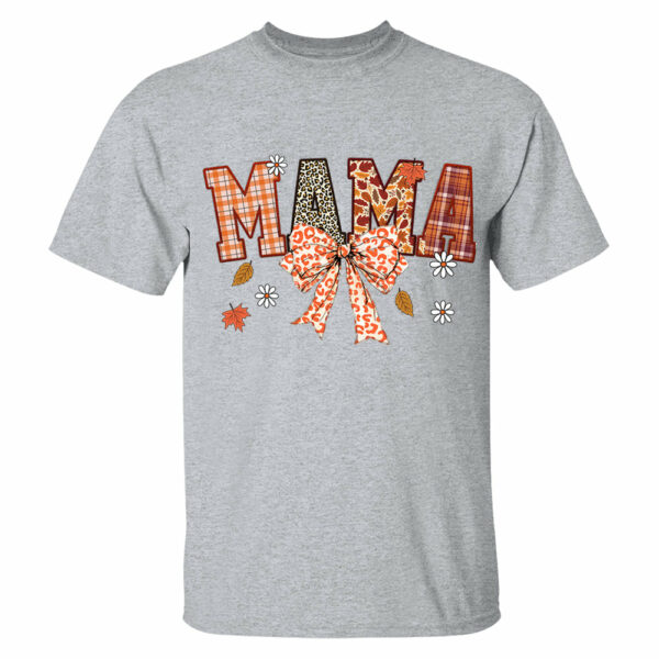 Custom Grandma Thankful Coquette Shirt, Autumn Season Coquette Bow Leopard Shirt - Image 3