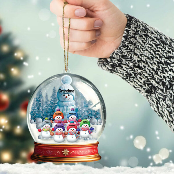 Custom Grandma With Grandkids Snowball Ornament - Image 8
