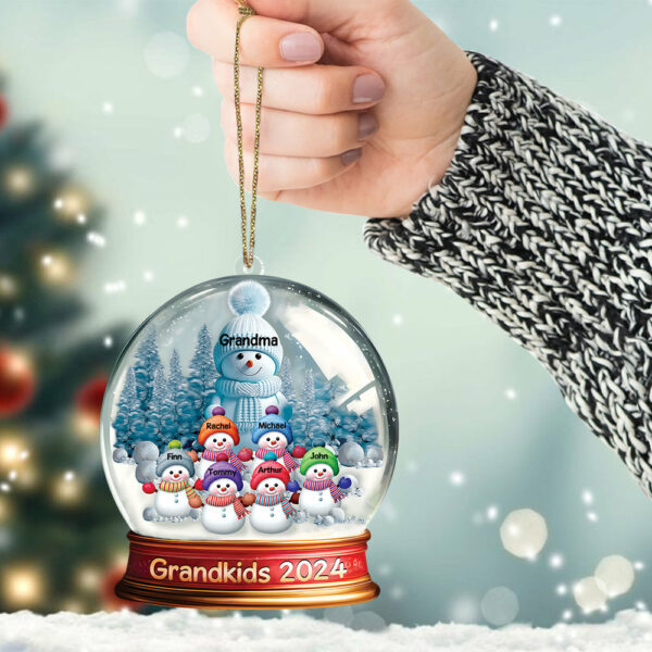 Custom Grandma With Grandkids Snowball Ornament Vr2 - Image 8