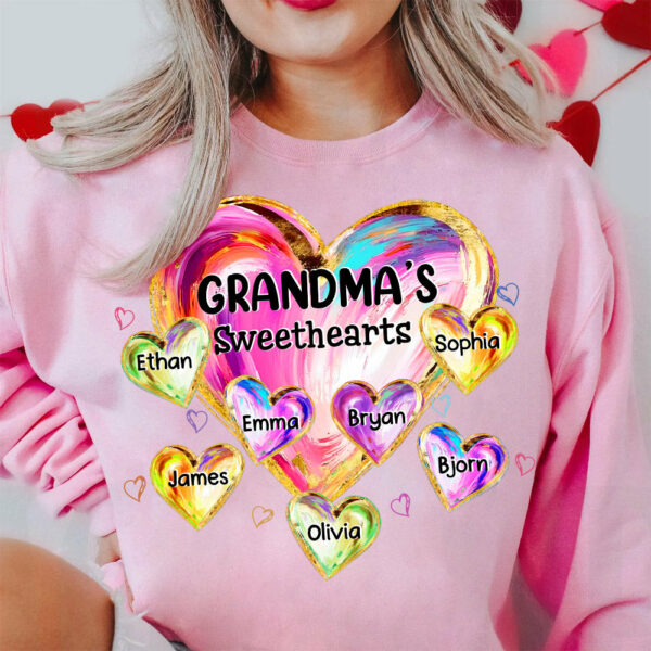 Custom Grandma's Sweethearts Shirt - Personalized Shirt For Grandma