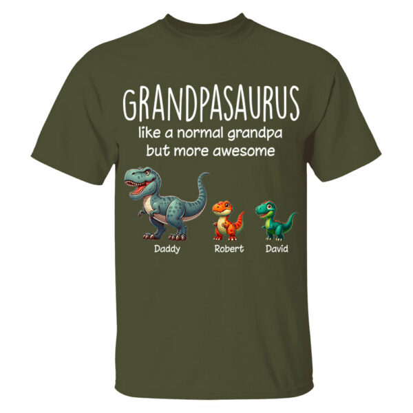 Custom Grandpasaurus Like A Normal Grandpa But More Awesome Shirt Father's Day Gift - Image 9