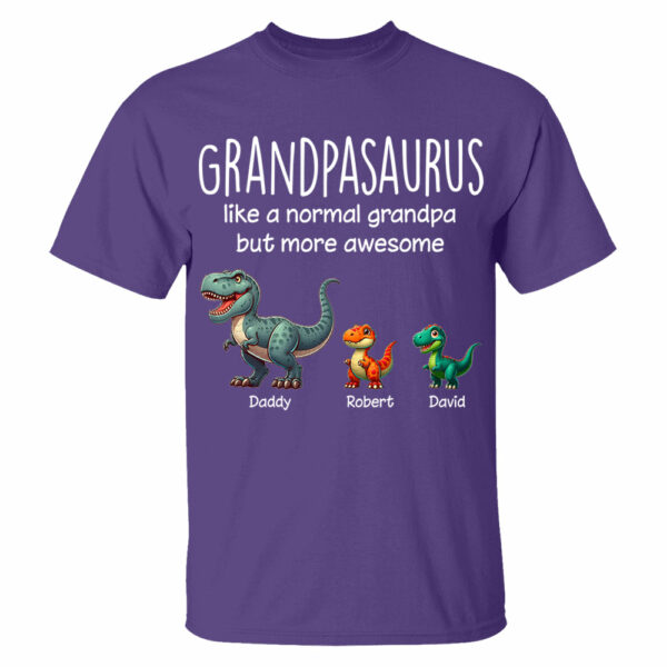 Custom Grandpasaurus Like A Normal Grandpa But More Awesome Shirt Father's Day Gift - Image 11