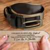 Custom Handmade Belt - Funny Gift for Husband, Father's Day Gift, Engraved Leather Belt Grooms Men, Anniversary Gift FiancÃ©