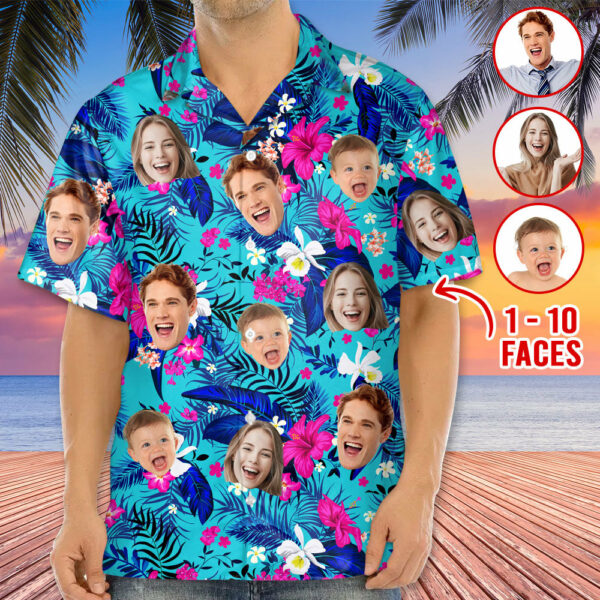 Custom Hawaiian Shirt With Face, Patriotic 4th of July Shirt vr1