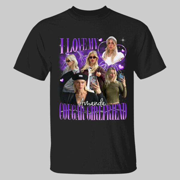 Custom I Love My Cougar Girlfriend Comfort Colors Shirt, I Heart My Cougar Shirt, Valentine Gift I Love My Girlfriend Custom Picture, Girlfriend Bootleg Tee Shirt, 90s Bootleg Shirt - Image 7