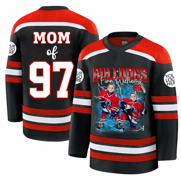 Custom Ice Hockey Player Photo With Unique Style Bootleg Jersey Shirt - Perfect Shirt For Ice Hockey Lovers - Image 2