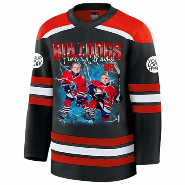 Custom Ice Hockey Player Photo With Unique Style Bootleg Jersey Shirt - Perfect Shirt For Ice Hockey Lovers - Image 3