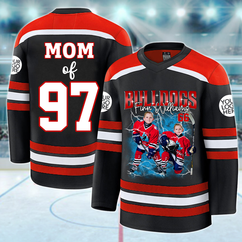 Custom Ice Hockey Player Photo With Unique Style Bootleg Jersey Shirt - Perfect Shirt For Ice Hockey Lovers