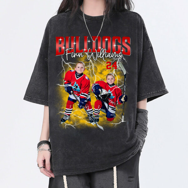Custom Ice Hockey Player Photo With Unique Style Bootleg Shirt - Perfect Shirt For Ice Hockey Lovers - Image 4