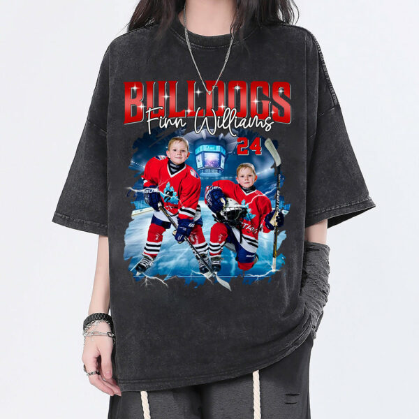 Custom Ice Hockey Player Photo With Unique Style Bootleg Shirt - Perfect Shirt For Ice Hockey Lovers - Image 7