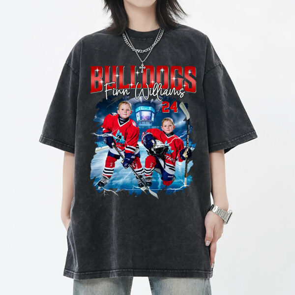 Custom Ice Hockey Player Photo With Unique Style Bootleg Shirt - Perfect Shirt For Ice Hockey Lovers - Image 5
