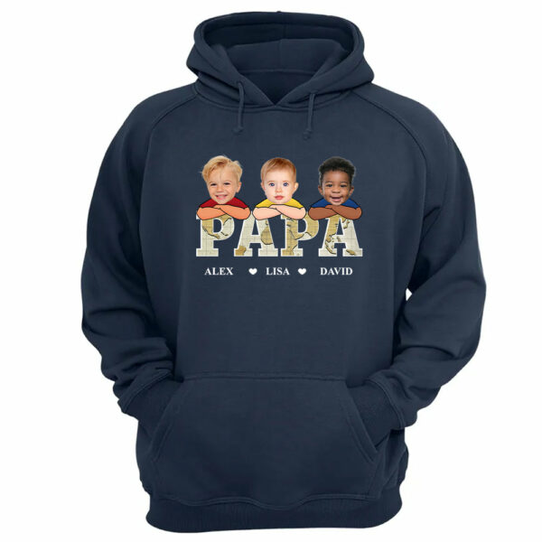 Custom Kid Face Papa Grandpa - Personalized Photo Shirt Gift For Father's Day - Image 9