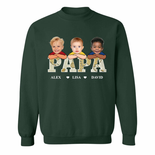 Custom Kid Face Papa Grandpa - Personalized Photo Shirt Gift For Father's Day - Image 7