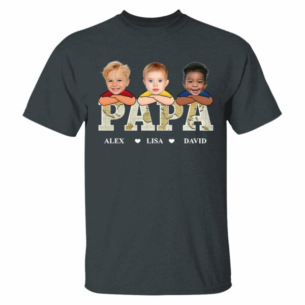 Custom Kid Face Papa Grandpa - Personalized Photo Shirt Gift For Father's Day - Image 4