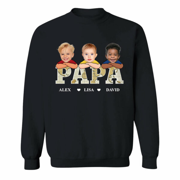 Custom Kid Face Papa Grandpa - Personalized Photo Shirt Gift For Father's Day - Image 5
