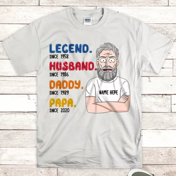 Custom Legend Husband Daddy Papa Since Shirt For Grandpa - Image 6