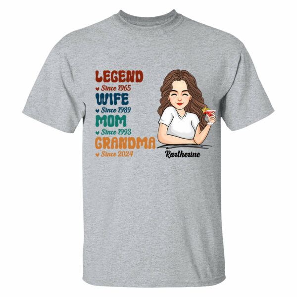 Custom Legend Wife Mom Grandma Since Years Shirt Gift For Grandmas - Mother's Day Gift - Image 6