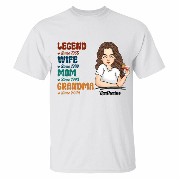 Custom Legend Wife Mom Grandma Since Years Shirt Gift For Grandmas - Mother's Day Gift - Image 2