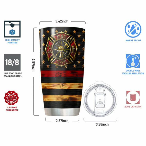 Custom Logo Clothes And Helmet Firefighter Tumbler K1702 - Image 4