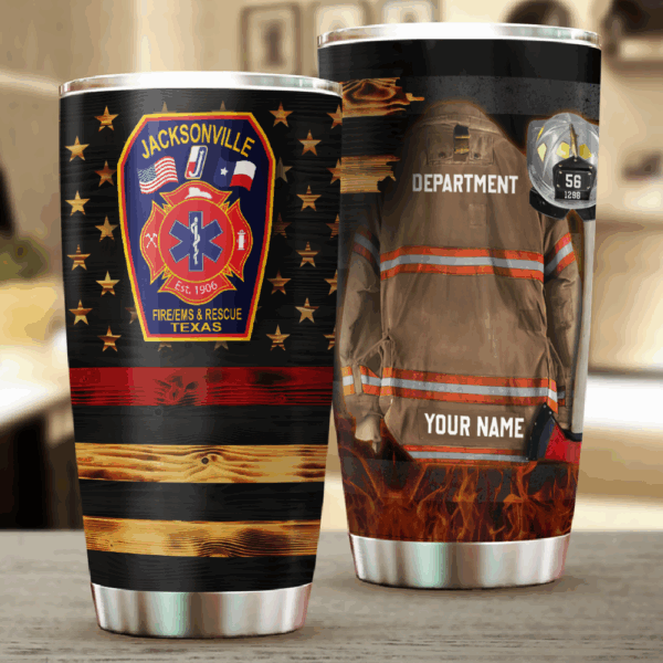 Custom Logo Clothes And Helmet Firefighter Tumbler K1702 - Image 2