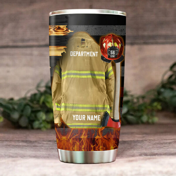 Custom Logo Clothes And Helmet Firefighter Tumbler K1702 - Image 3