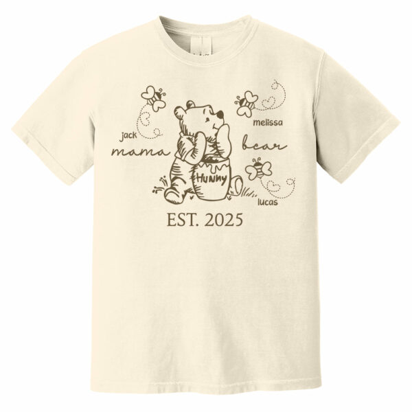 Custom Mama Bear Est 2025 And Grandkids Shirts For Grandma - Image 2