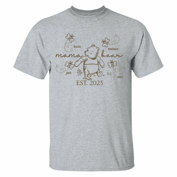 Custom Mama Bear Est 2025 And Grandkids Shirts For Grandma - Image 4
