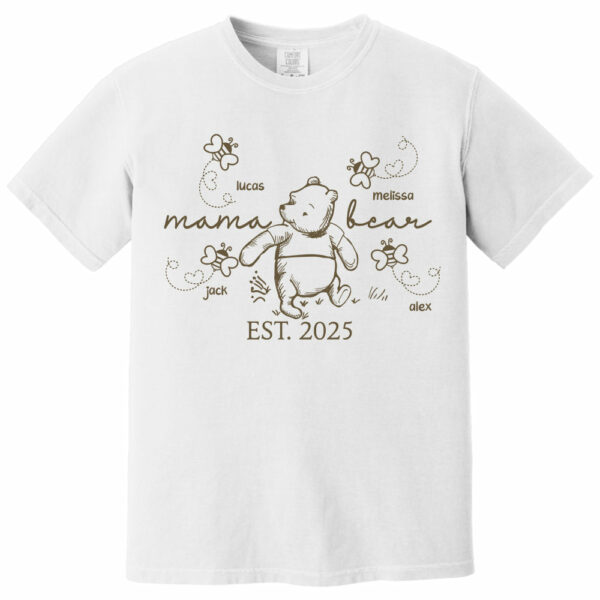 Custom Mama Bear Est 2025 And Grandkids Shirts For Grandma - Image 7