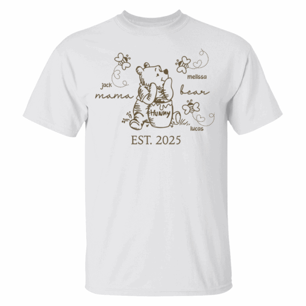 Custom Mama Bear Est 2025 And Grandkids Shirts For Grandma - Image 7